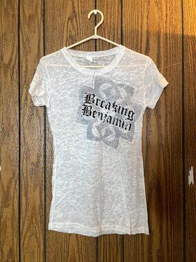 Breaking Benjamin White/Sheer Women's T-Shirt Size Large *Never Worn*